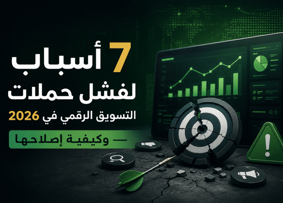 7 أسباب لفشل حملات التسويق الرقمي في 2026 — وكيفية إصلاحها